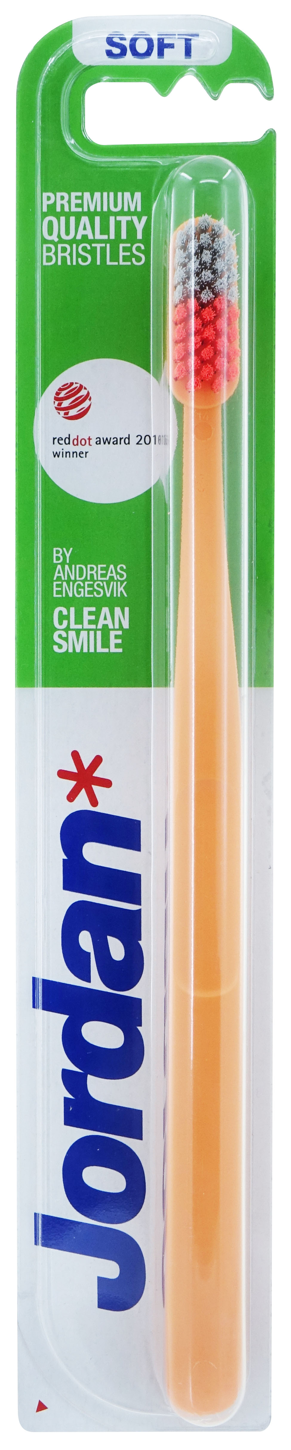 Bộ 4 Bàn chải đánh răng Jordan Clean Smile lông siêu mềm bảo vệ nướu nhạy cảm, xuất xứ Na Uy