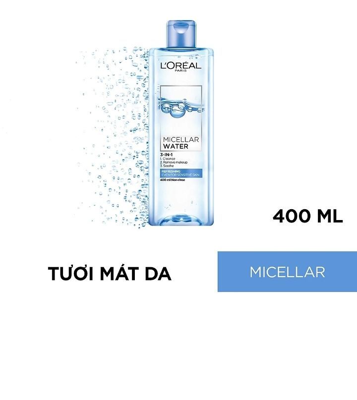 [HCM]Nước tẩy trang LOreal Paris 3-in-1 Micellar Water 400ml
