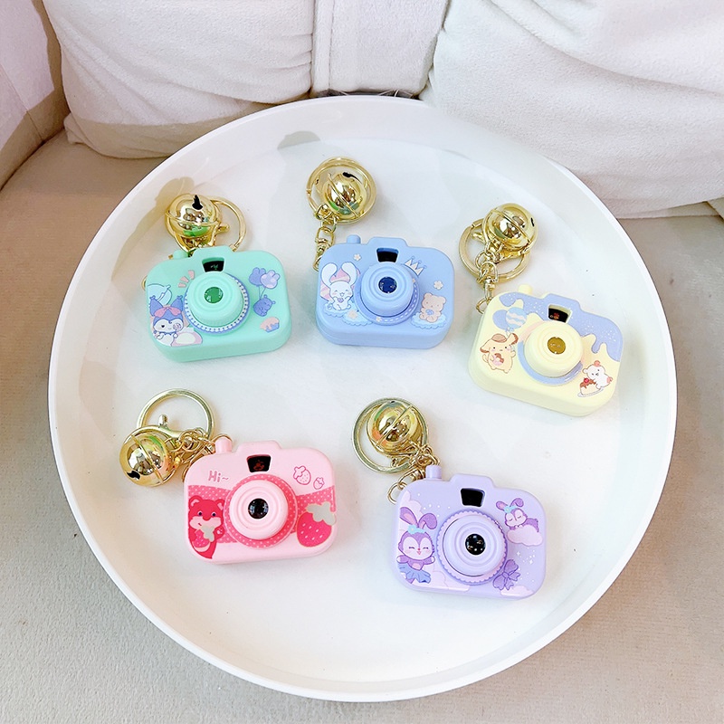 Móc khoá máy ảnh chiếu hình con vật cute