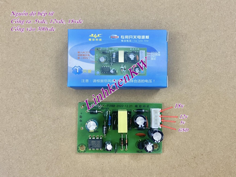 Nguồn độ đa năng cho bếp từ mới ( 5v, 12v, 18v).