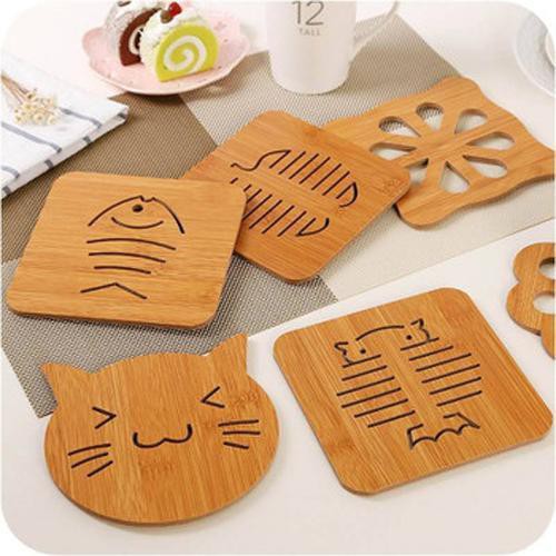 Miếng Gỗ Lót Ly Thú Vị - Phụ Kiện Bàn Ăn