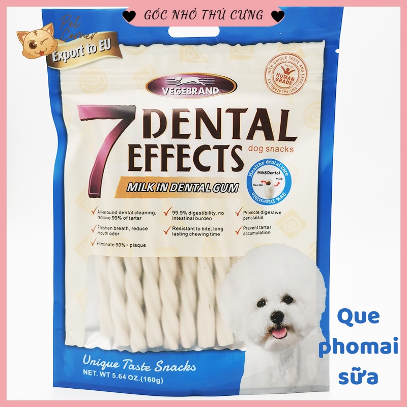 Xương gặm sạch răng thơm miệng cho chó 7 Dental Effects (gói 160g)