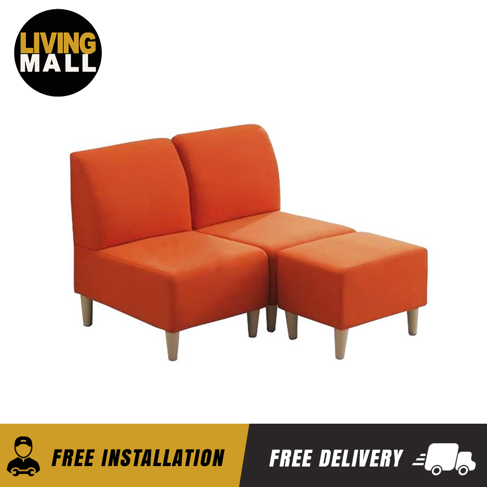 Living Mall Elson Series Fabric and Faux Leather Small Sofa Set with