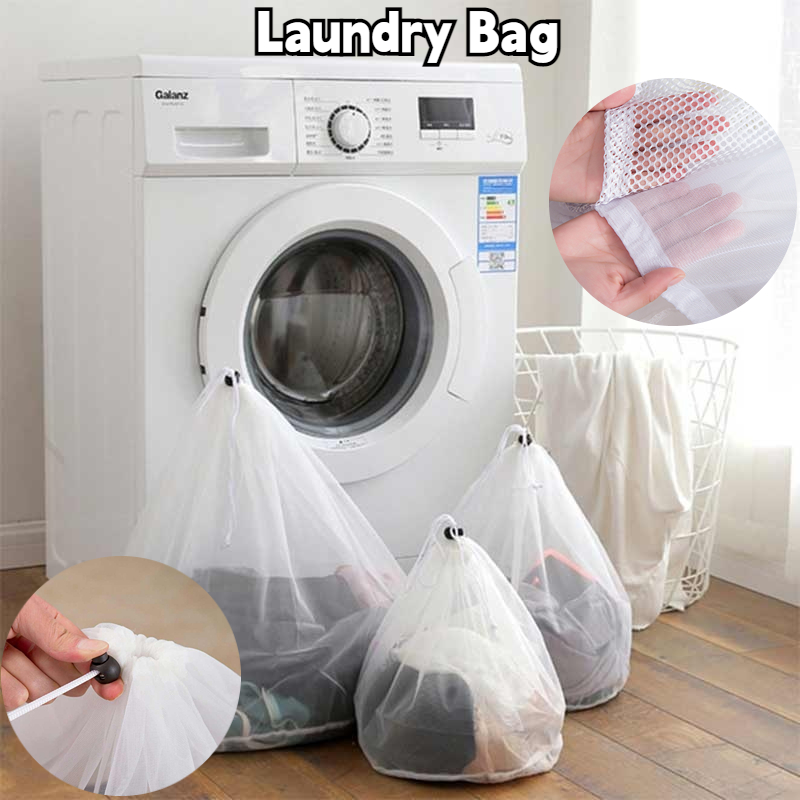 Washing Bags Organizer Drawstring Mesh Underwear Laundry Basket Net Washing  Machine Bag Large Capacity Dirty Laundry
