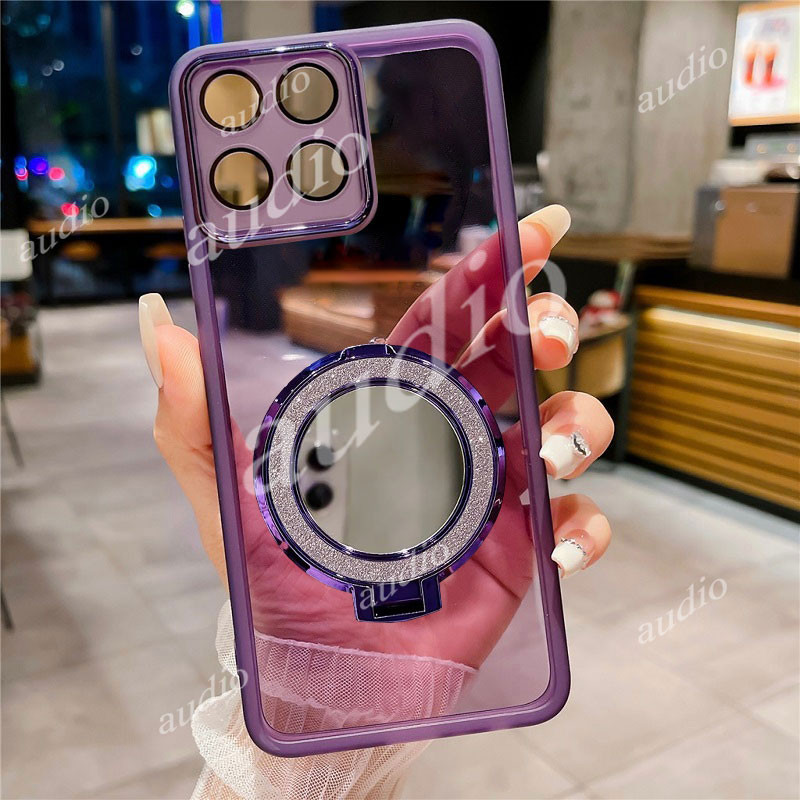 Custodia Mirror Cover Per Honor X7 | Con Finestra, Specchio E Supporto | Placcatura Galvanica Oro Rosa | Protezione 360°