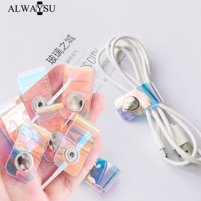 3/1Pcs Đa Chức Năng PVC Dây Đeo Cáp Quan Hệ Dây Cuộn Clip Reusable Buộc Các Cáp Dây Tổ Chức