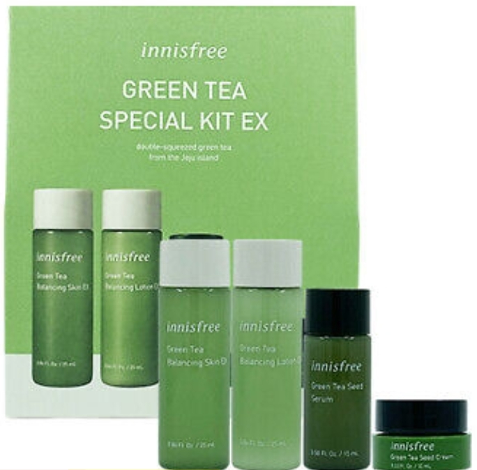 Innisfree Green Tea Seed Serum Special Set 4 Items เซ็ตชาเขียวบำรุงผิวหน้าสูตรเข้มข้น King