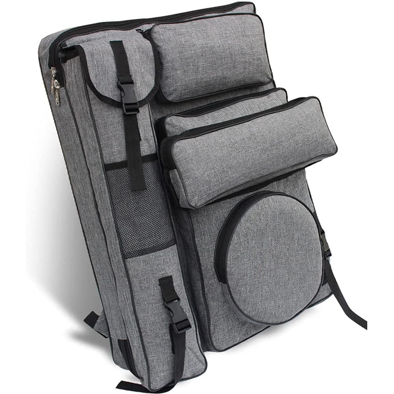 4K Art Portfolio Case Artist Backpack Canvas Bag Large Carry Shoulder Bag Multifunctional Draw Board Bags Artist Portfolio Carry Backpack Khaki 