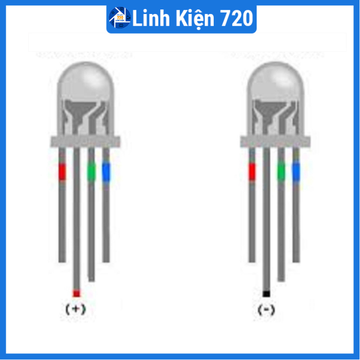 Led RGB đục phi 5mm trang trí, làm mạch