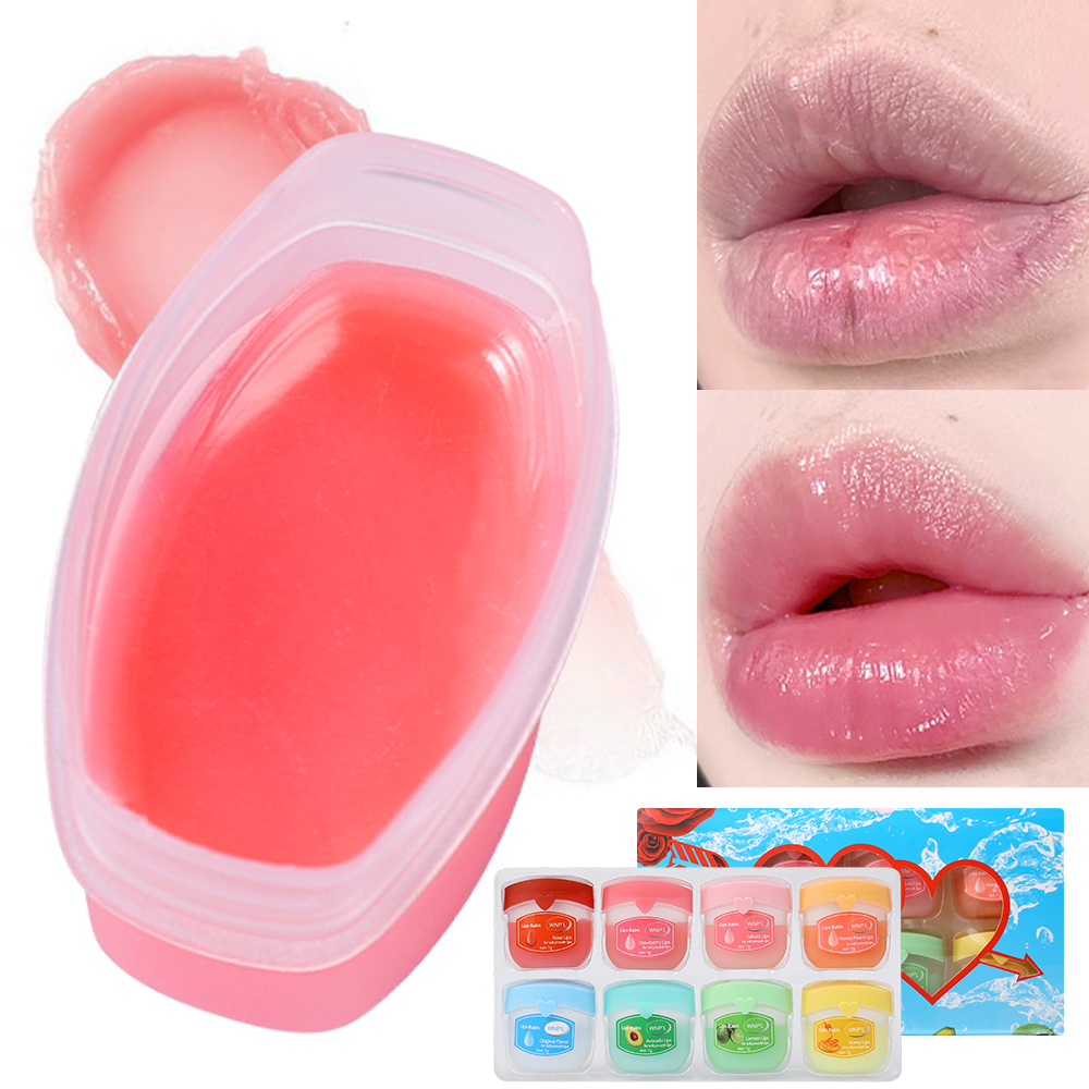 Moisturizing Lip Balm Set 4-8pcs All-natural Lip Mask for Dry Lips Refreshing Anti-Cracked Lip Gloss Treatment Vaseline Makeup.