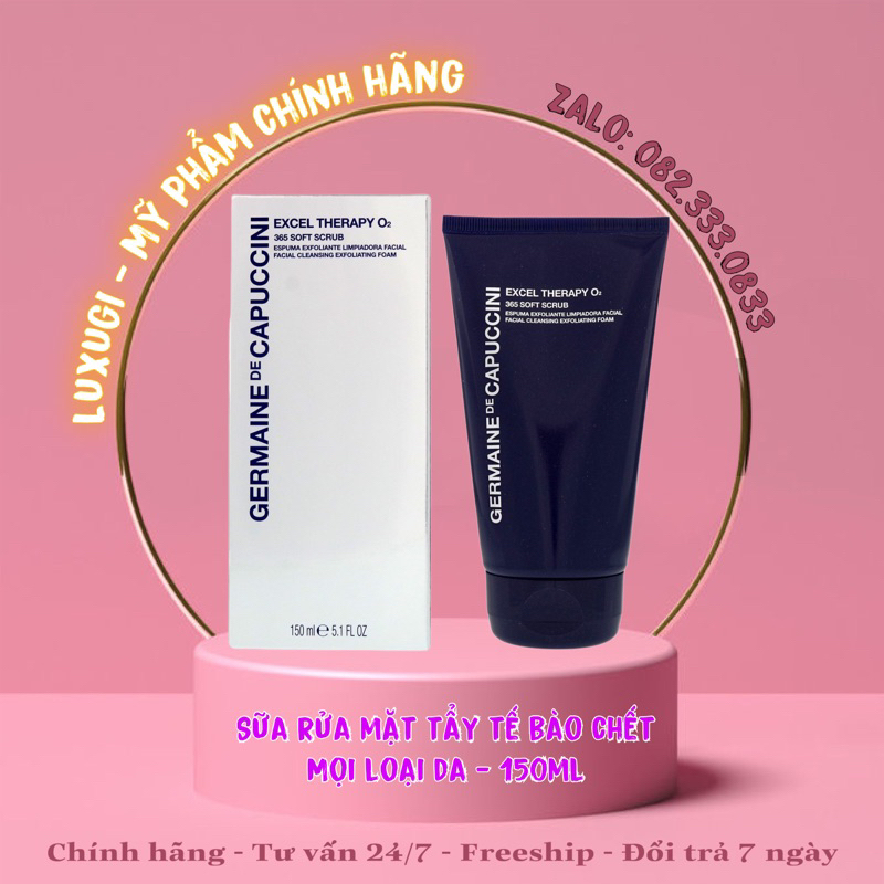Germaine de capuccini sữa rửa mặt tẩy tế bào chết - et o2 365 soft scrub facial cleansing exfoliating foam