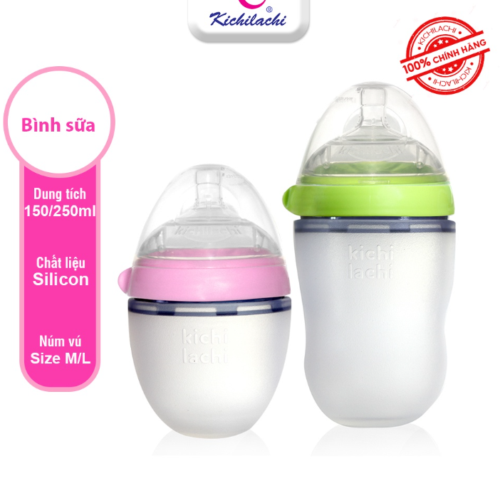 Bình sữa Comotomo, Kichilachi siêu mềm 250ml giống ti mẹ