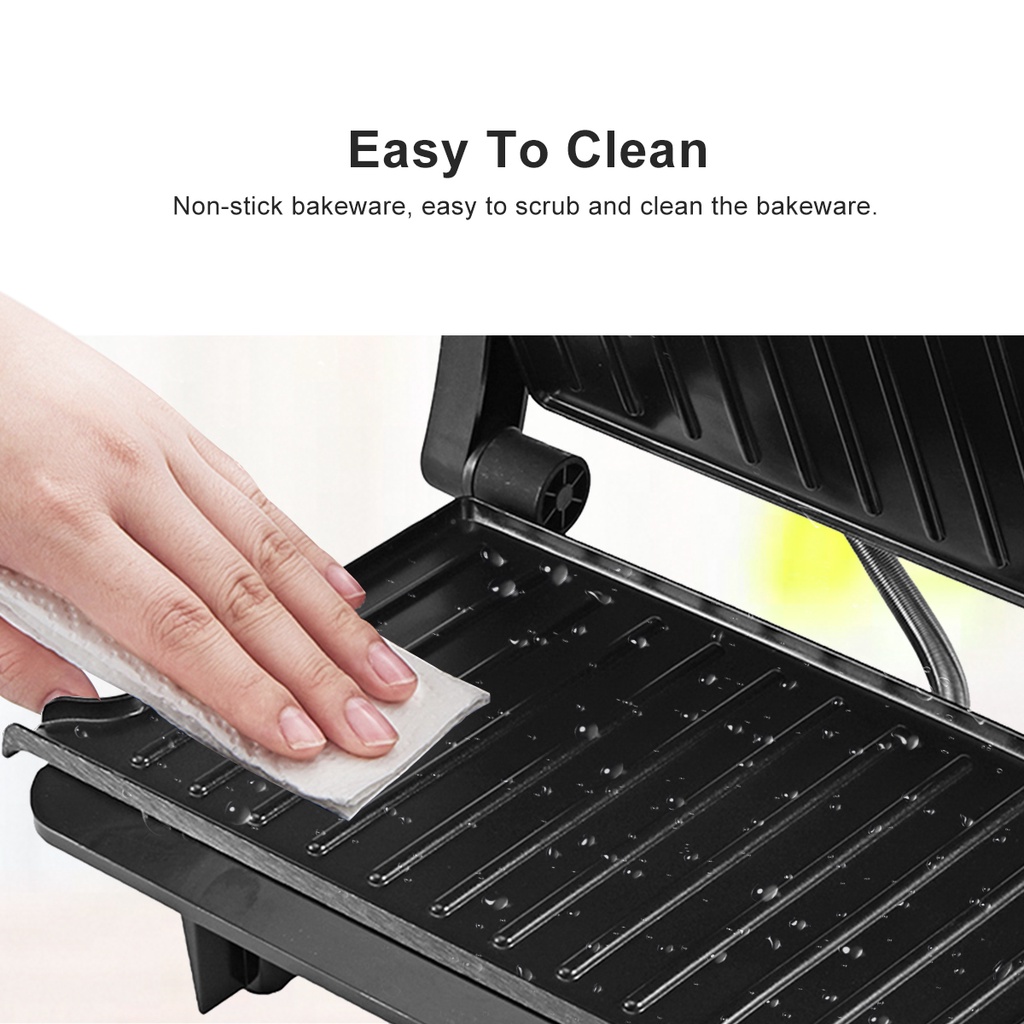 Breakfast Machine Double Heating Grilling Machine Grilled Steak Machine Household Grill Smokeless Barbecue Machine 1000W