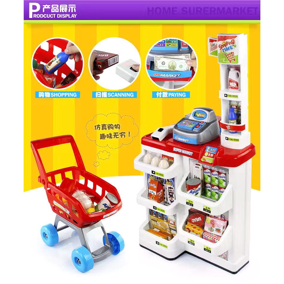 Malaysia Seller** Pretend Home Supermarket kids Play Set with