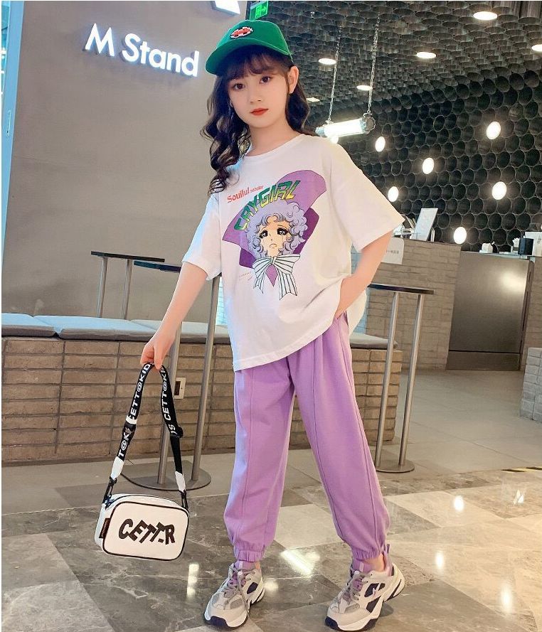 CON Children's Fashion 2PCS（Blouses+Pants）High Quality korean style pants  for kids girl casual clothes 3 to 4 to 5 to 6 to 7 to 8 to 9 to 10 to 11 to  12