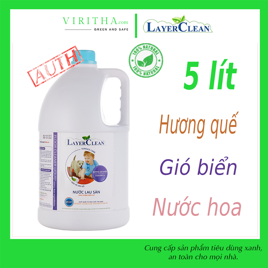 [THANH LÝ] Nước lau sàn hữu cơ Layer Clean chai 5L