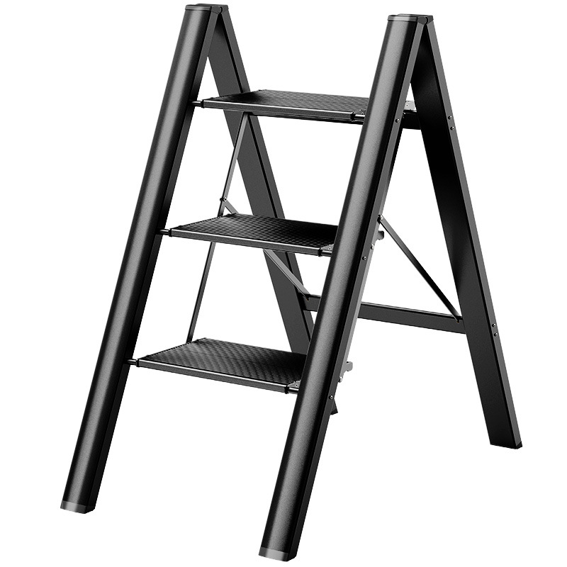 Household multi-functional folding ladder thickened aluminum alloy herringbone ladder trellis three-step staircase portable Convenient and convenient small stepladder stool
