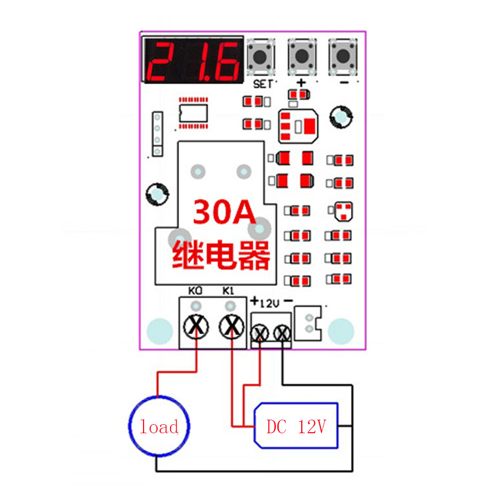 DC12V 30A Thermostat High Precision Temperature Controller Digital Display Temperature Control Board Constant Temperature Switch