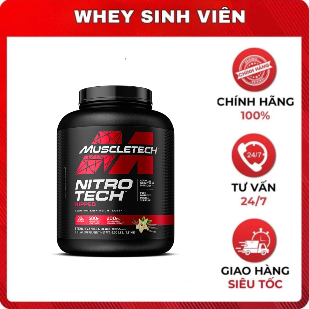 Sữa tăng cơ siết mỡ MuscleTech Nitrotech Ripped 4lbs nhập khẩu chính hãng USA