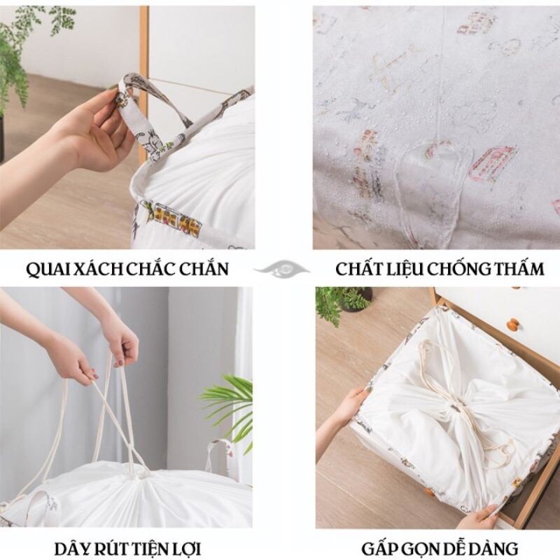Túi Đựng Chăn Khung Sắt,Giỏ Đựng Quần Áo Đa Năng