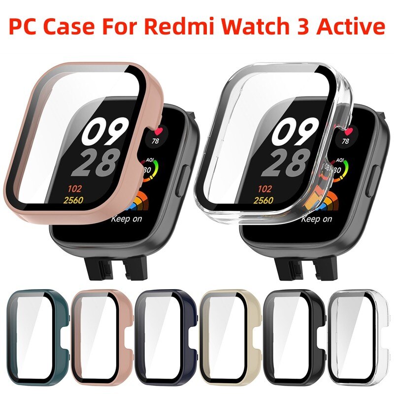 PC cứng + Vỏ bảo vệ màn hình cho Xiaomi Redmi Watch 4 / Redmi Watch 3 Active Full Cover Bảo vệ màn hình Ốp lưng cho vỏ Redmi Watch 3