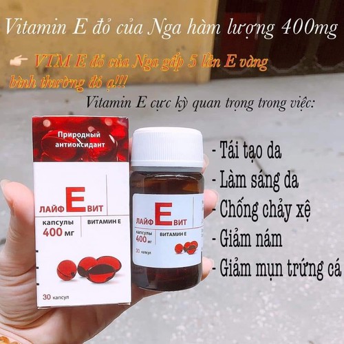Vitamin E Đỏ Chính Hãng Nga 270mg - 400mg