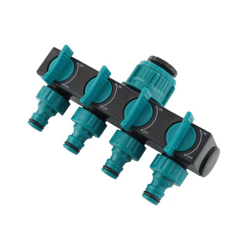 Garden Hose Splitter 4 Way Plastic Tap Hose Connectors Faucet Water Distributor