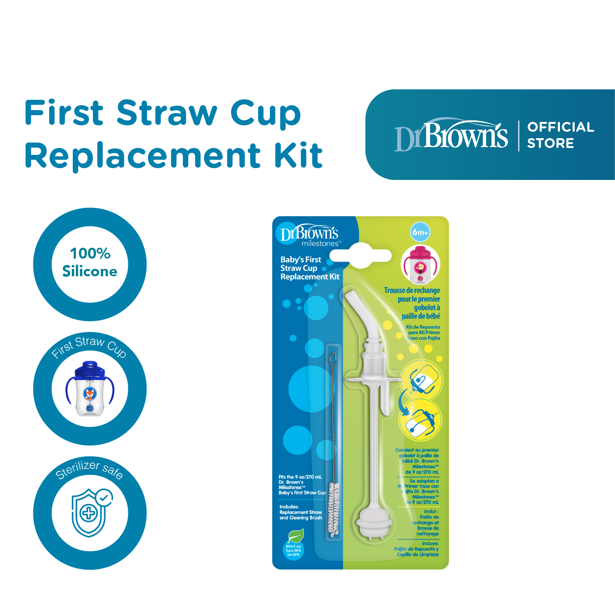 Dr. Brown's® Baby's First Straw Cup Replacement Kit