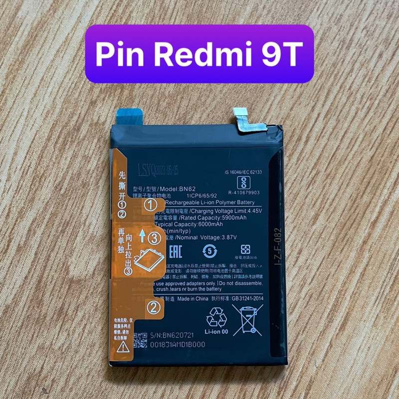 pin xiaomi BN62 REDMI 9T
