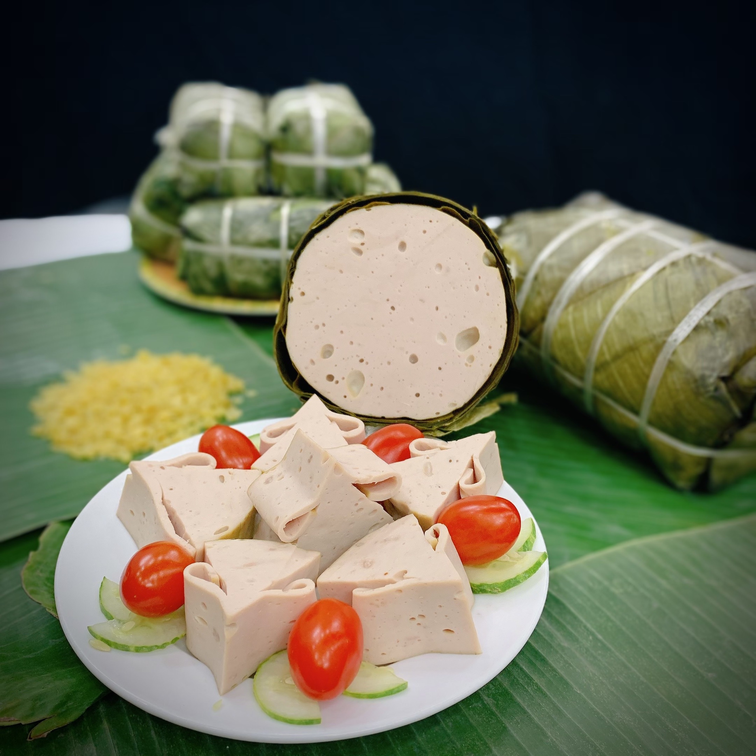 Giò lụa chay Đôi Đũa Vàng Dai Mềm tươi ngon đậm đà 500g Thuần Chay An Toàn Sức Khoẻ Bổ Sung Dinh Dưỡng Ăn Chay