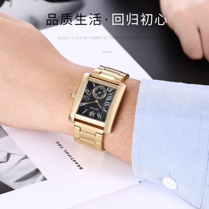 【New arrival】博士通BESTWIN男士手表经典方形两针半石英表手表男 | Daraz.lk