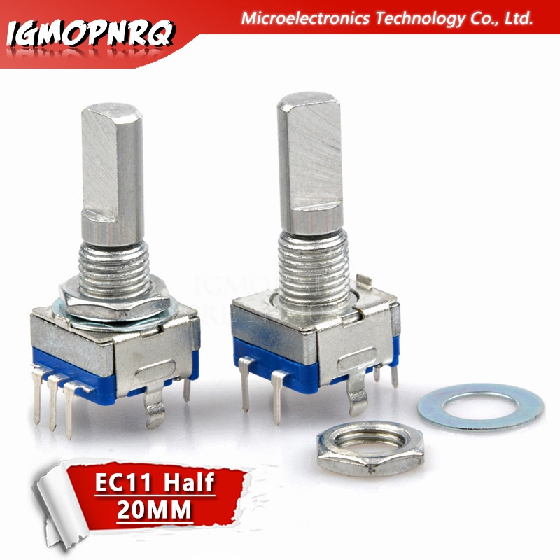 2PCS Half axis rotary encoder,handle length 20mm code switch/EC11/ digital potentiometer with switch 5Pin integrated circuit