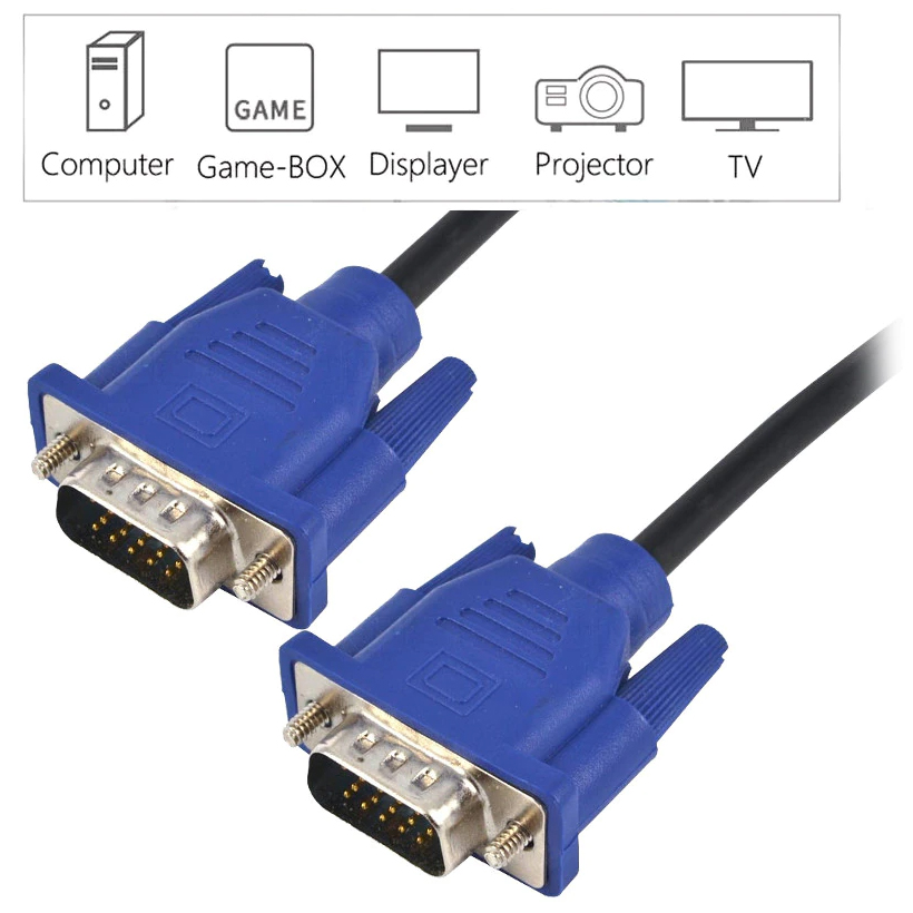 Dây cáp VGA 1.5m dùng để kết nối máy tính, màn hình, máy chiếu