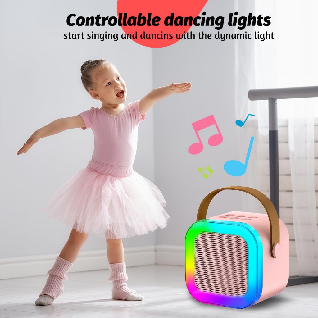 Mini Karaoke bluetooth speaker Wireless Microphone portable Speaker 3D Stereo Amplifier with two Mic