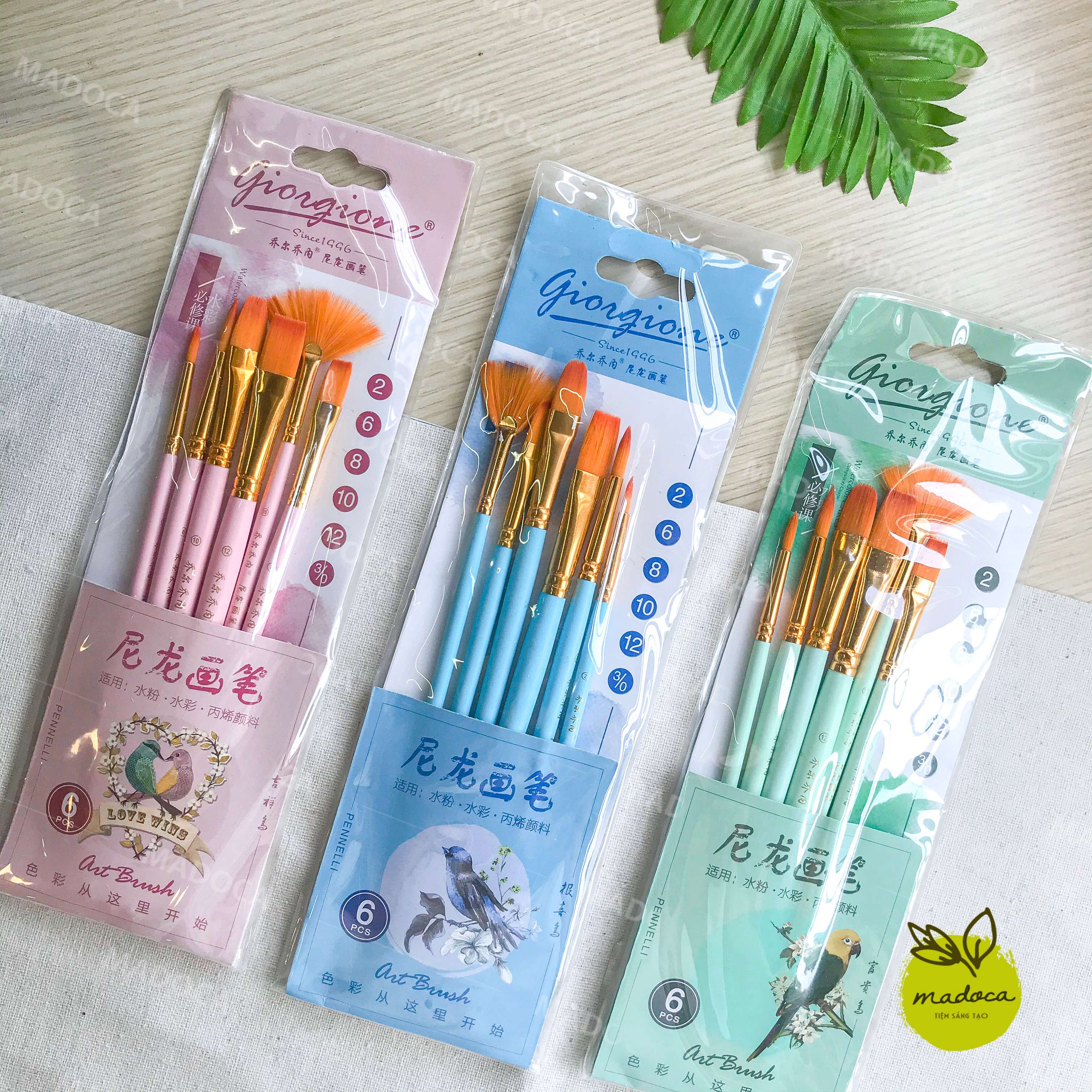 Bộ 6 cọ vẽ đa năng (giao màu ngẫu nhiên)