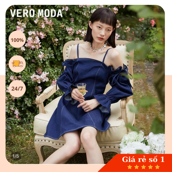 Váy jean trễ vai Vero moda