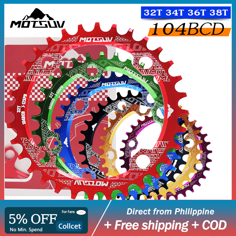 MOTSUV Chainring 104BCD 32T 34T 36T 38T Round Narrow Wide Crankset