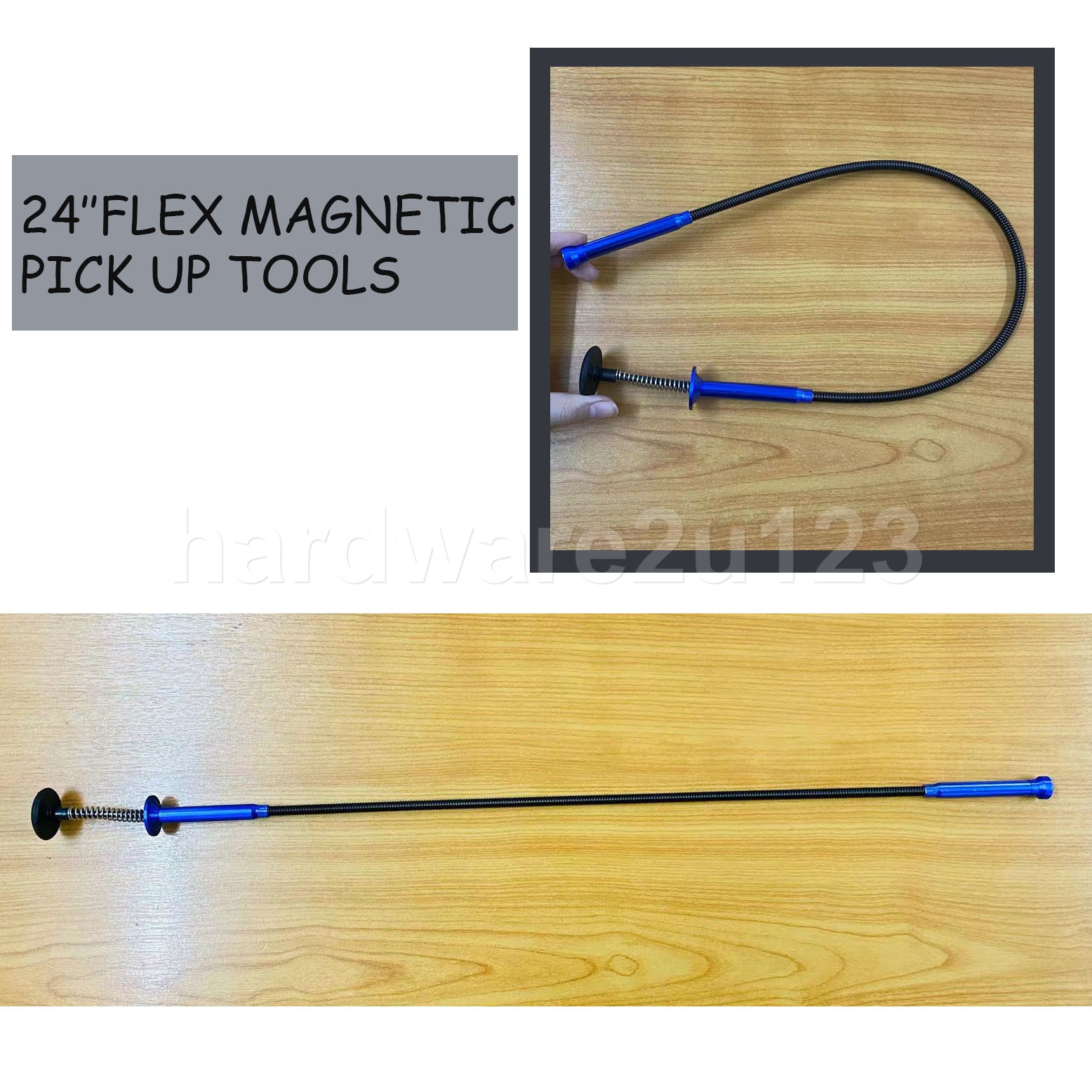 24'' Flexible Claw Pick Up Tool Reach Spring Reacher