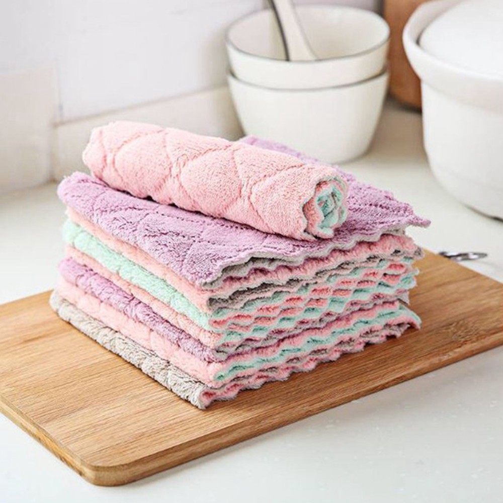 10 Khăn lau chén dĩa lau bếp 2 mặt siêu thấm hút giá rẻ