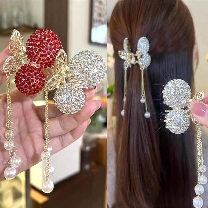 1Pc%20Cherry%20Tassel%20Hairpin%20Rhinestone%20Hair%20Clip%20Woman%20Hair%20Claw%20Jewelry%20%20Hair%20Accessories%20Fairy%20Headwear%20XINYAN%20-%20Image%202