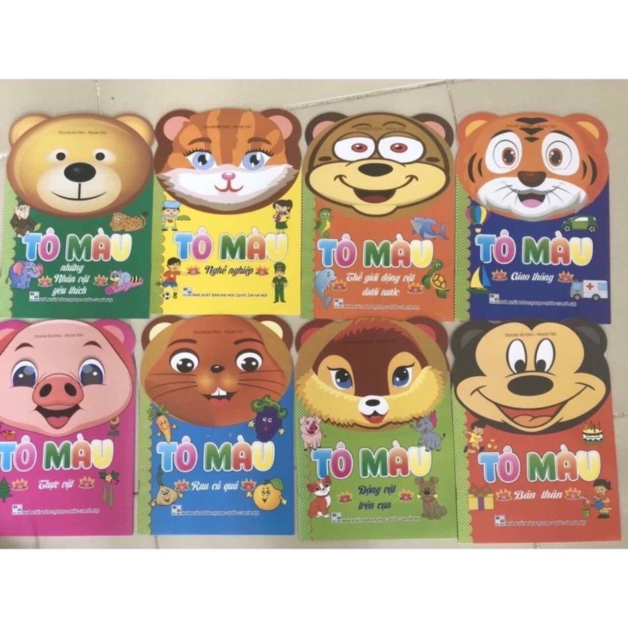 Combo 8 cuốn sách tập tô màu song ngữ Việt - Anh cho bé 3-5 tuổi