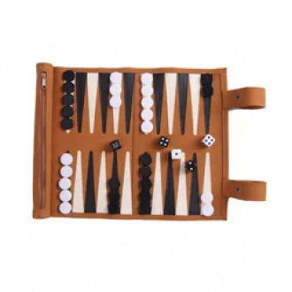 High quality Microfiber leather travel backgammon game roll-up board game