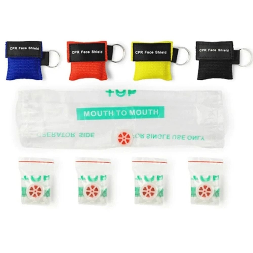 Practicle Keychains Practicle Disposable CPR Mouth Breath Emergency Face Shield Nylon Bag ...
