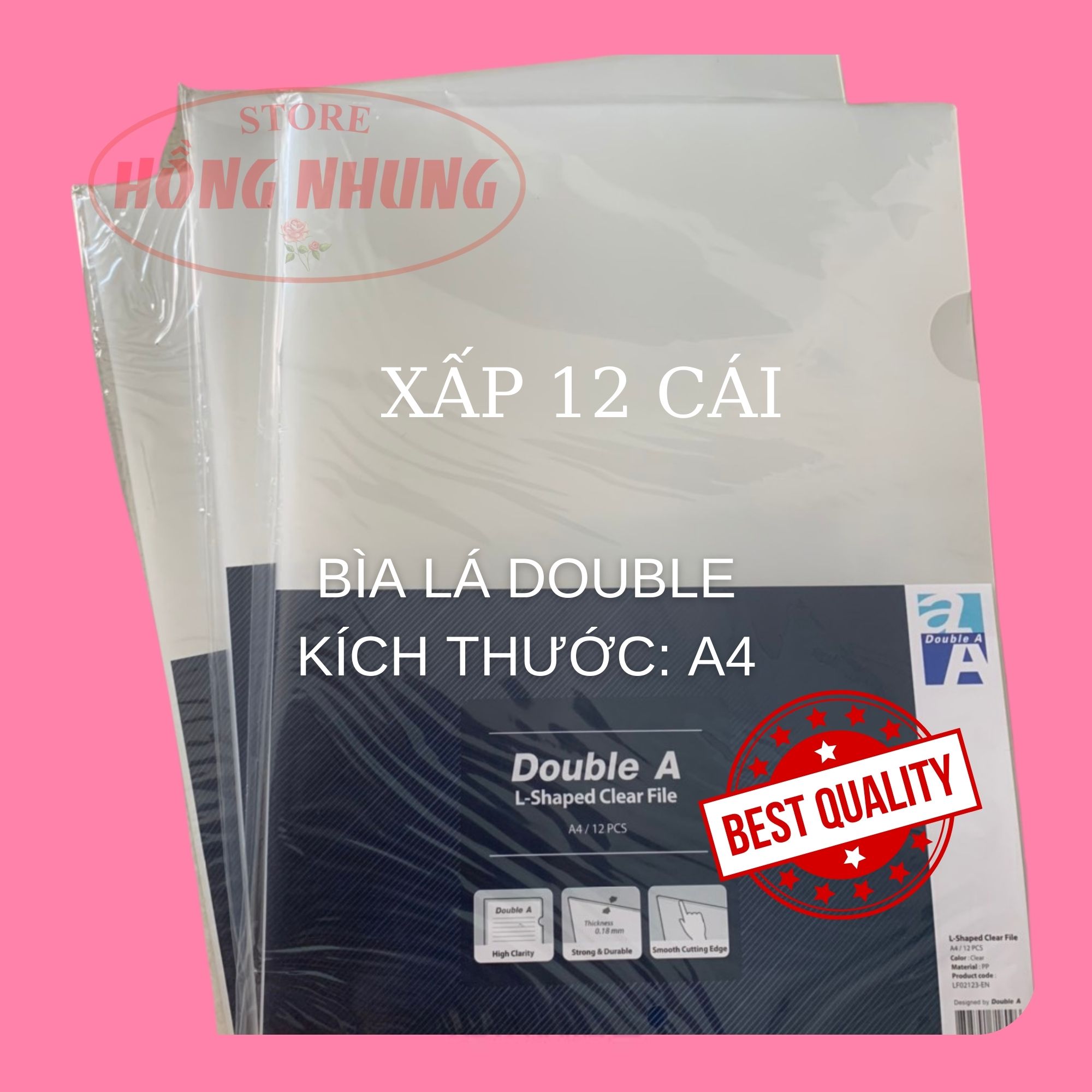 Bìa Lá A4 DOUBLE  A xấp 12 cái