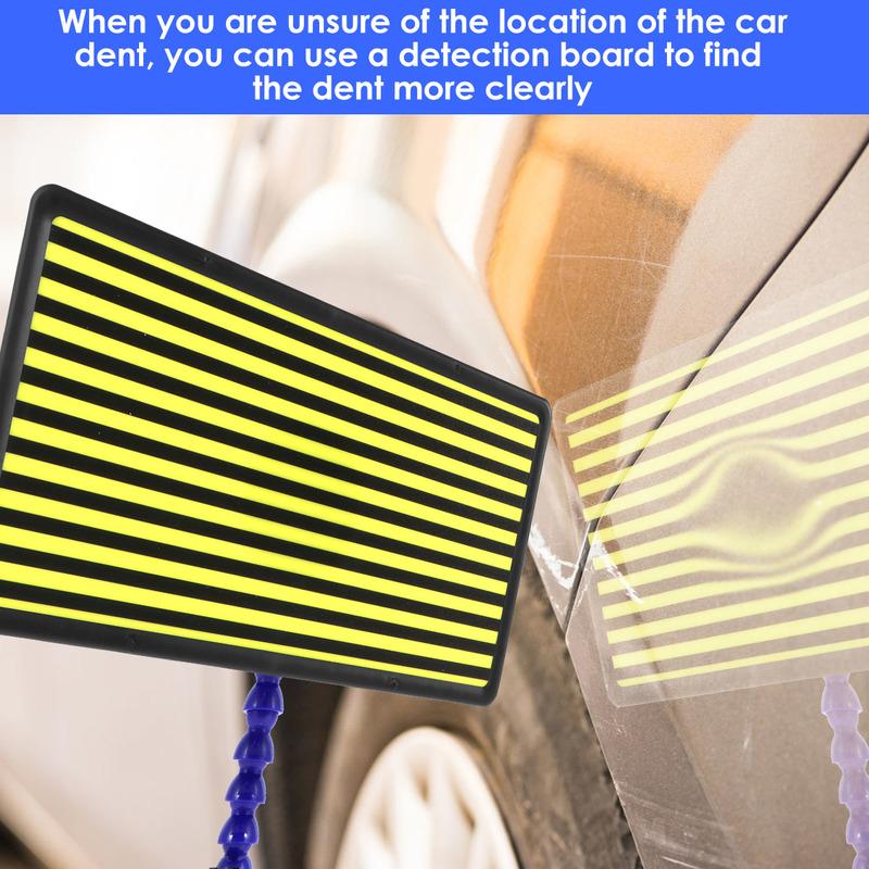 Paintless Dent Repair Tools Line Board Dent Reflector with Adjustable Holder and Suction Cup Base Car Dent Repair Tool Paintless Dent Repair Reusable Line Reflector Board Tool