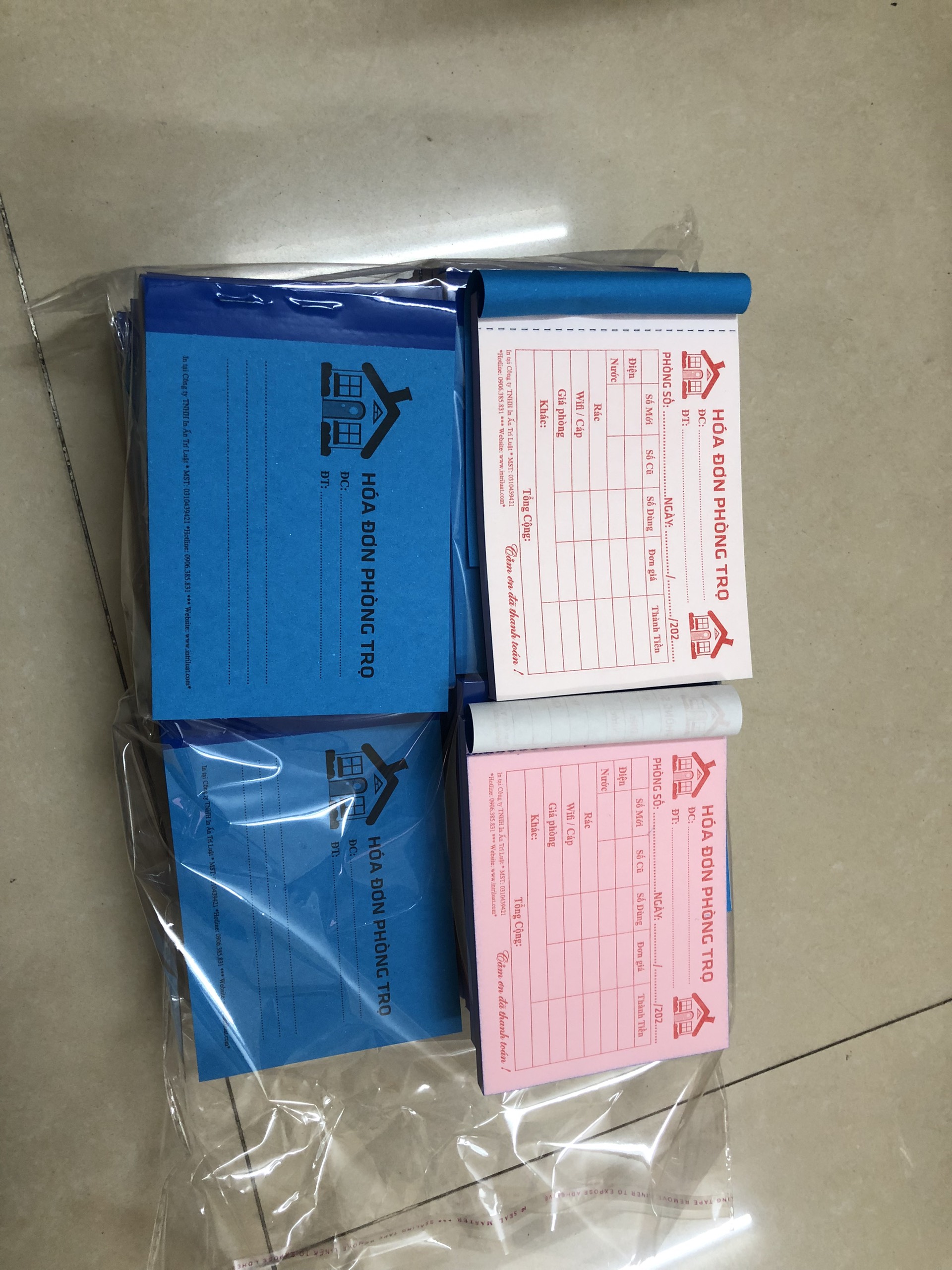 Hóa Đơn Phòng Trọ 2 liên khổ A6