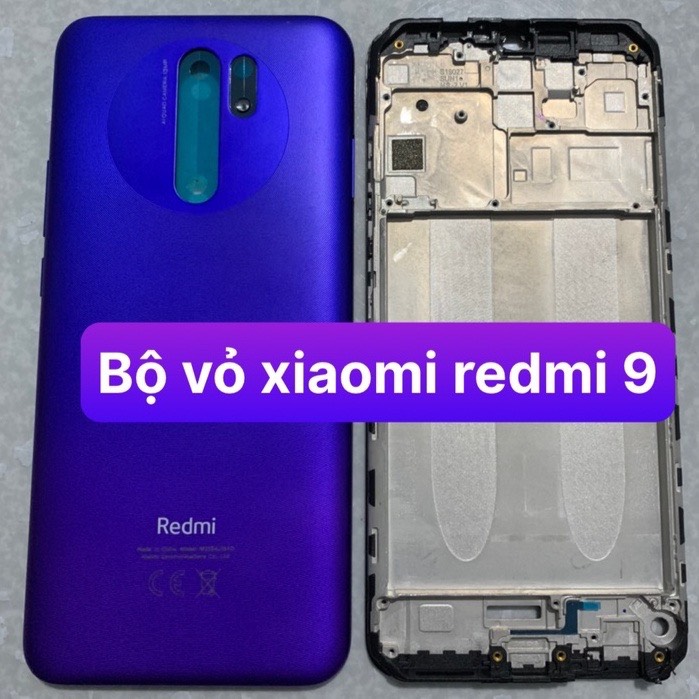bộ xương vỏ zin xiaomi redmi 9 gồm( kính cam,phím bấm,lưng,sườn)