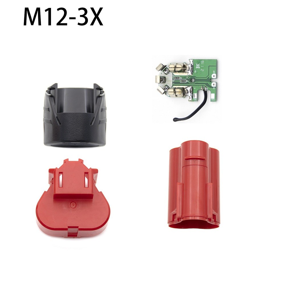 Three cell Battery Shell with PCB Perfect for Milwaukee 12V Li ion Battery