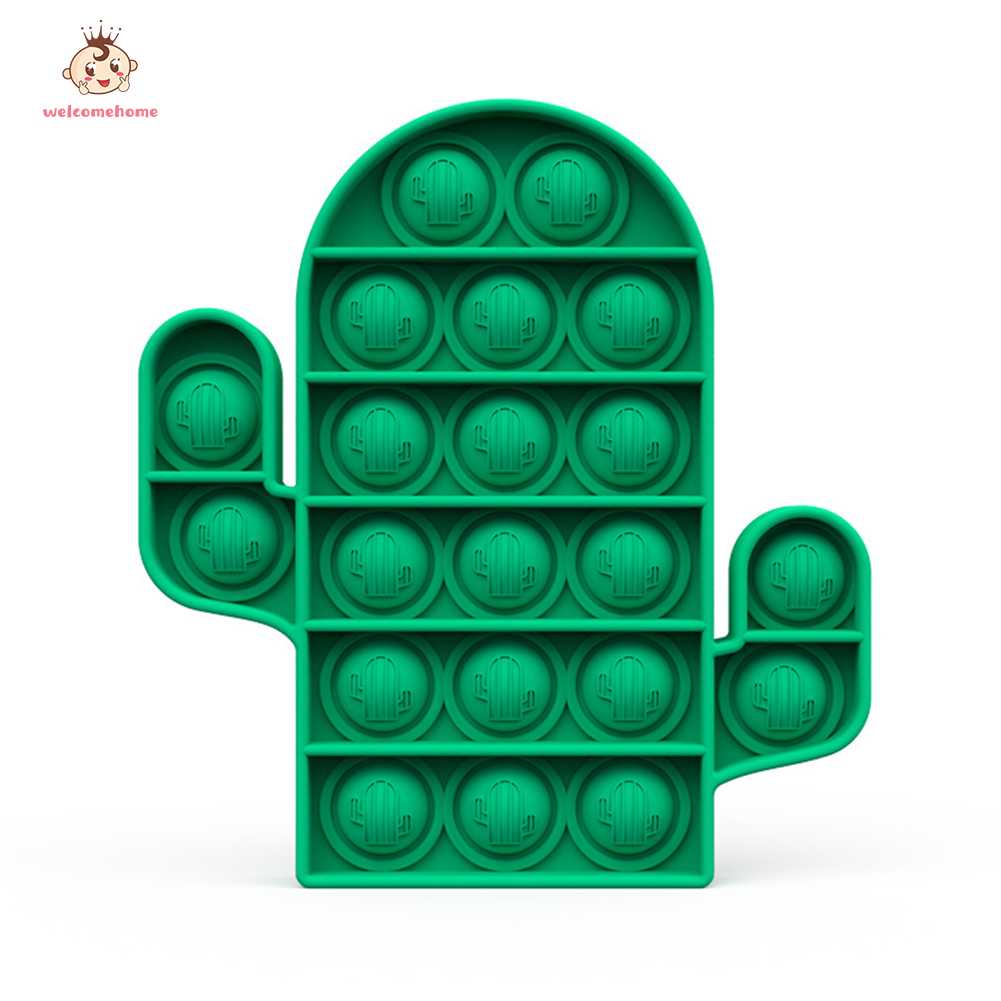 Push Bubble Silicone Game Cactus Funny Push Pop Bubble Sensory Fidget Toy for Autism Stress Relief