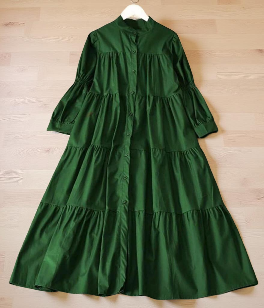 (Winter Season) Trending Panel Style Long Cotton Frock for Winter by Dealistaan. 